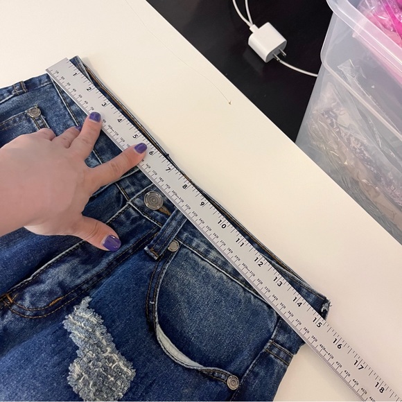 Vintage Jeans Mens 30X30 Y2K Brooklyn Xpress Distressed Patch Denim Destroyed - Picture 7 of 12